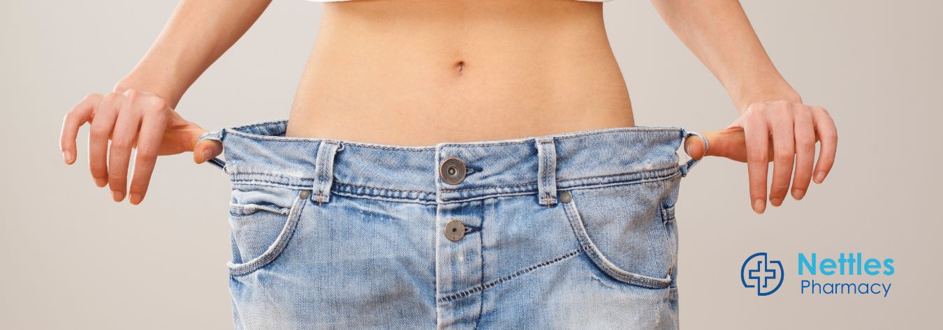 Jeans highlighting weight loss